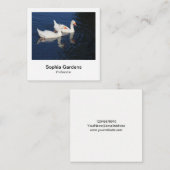 インスタントフォトスタイル- Emden Geese スクエア名刺 (正面/裏面)