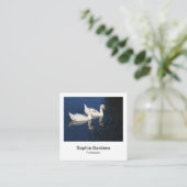 インスタントフォトスタイル- Emden Geese スクエア名刺 (スタンド正面)