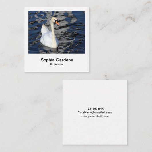 インスタントフォトスタイル- Swan スクエア名刺 (正面/裏面)