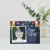 インスタントフォトフローラブルーウッドセーブザデート ポストカード (スタンド正面)