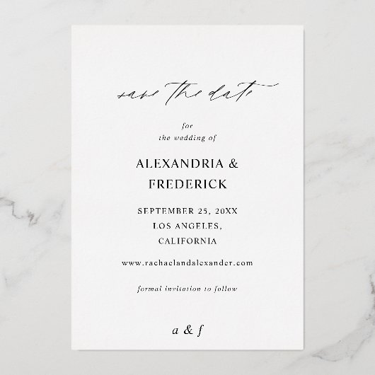 インスタントフォトホワイトシックセーブザデートブラックフル  箔招待状 (裏面)