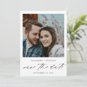 インスタントフォトホワイトシック日付を保存 招待状 (スタンド正面)