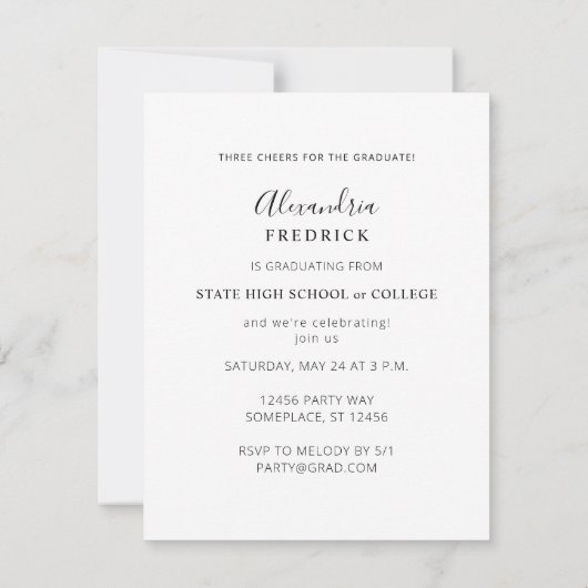 インスタントフォトホワイト2卒業パーティー 招待状 (裏面)