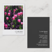 インスタントフォト089 – ピンクのチューリップのベッド 名刺 (正面/裏面)