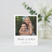 インスタントフォト2日付の保存 – 白 招待状 (スタンド正面)