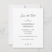 インスタントフォト2日付の保存 – 白 招待状 (裏面)