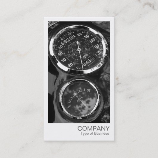 インスタントフォト – クラシックのオートバイゲージ 名刺 (正面)