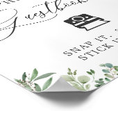 インスタントフォト ゲストブック サイン 緑の葉 ユーカリ (角)