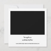 インスタントフォト＆タイポグラフィー Save the Date - ブラック 招待状 (裏面)