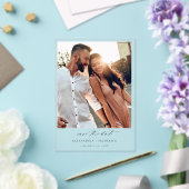 インスタントフォト – ロングホワイトシック日付を保存 アクリル招待状 (インサイチュ (ウェディング))