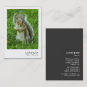 インスタントフォト – 灰色リスの驚き 名刺 (正面/裏面)