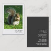 インスタントフォト – 灰色リス食べ物ルのナッツ 名刺 (正面/裏面)