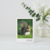 インスタントフォト – 灰色リス食べ物ルのナッツ 名刺 (スタンド正面)