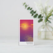 インスタントフォト – 赤い夕日/日の出 名刺 (スタンド正面)