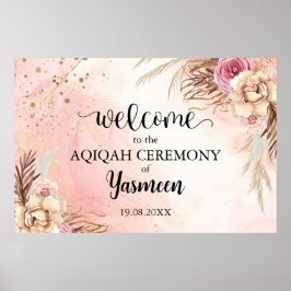 インスタントフローラAqiqah Aqeqahウェルカムポスターサイン ポスター