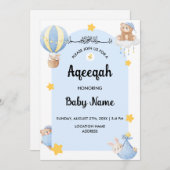 インスタントブルーアクエーカーアクイカー招待状カード 招待状 (正面/裏面)