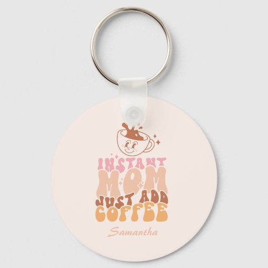 インスタントママがコーヒーを追加 キーホルダー (正面)