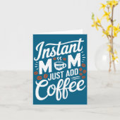 インスタントママ コーヒー好きのための面白い一言 モーテル カード (黄色い花)