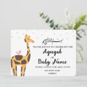 インスタントモダンニュートラルAqeeqah招待状カード 招待状 (スタンド正面)