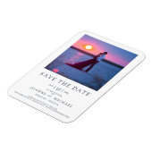 インスタントモダンフォトカップルの日付を保存結婚する マグネット (左側)