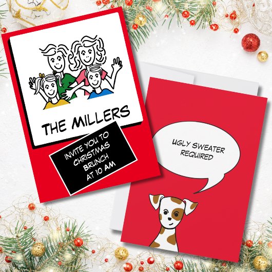 インスタントモダンフォトクリスマスブランチ 招待状