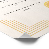 インスタントモダン金ゴールドニッカ婚姻証明書 ポスター (角)