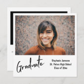 インスタント写真とタイポグラフィの段階的パーティー 招待状 (正面/裏面)