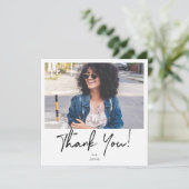 インスタント写真とタイポグラフィサンキューカード- 2枚 招待状 (スタンド正面)