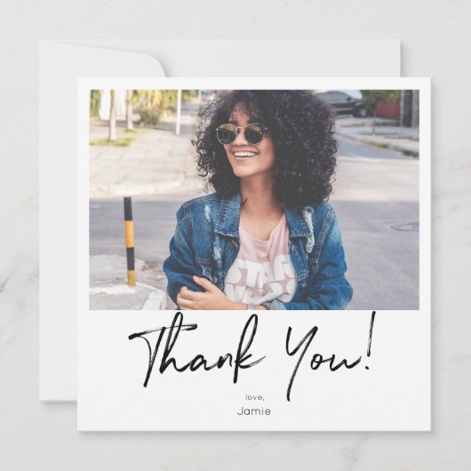 インスタント写真とタイポグラフィサンキューカード- 2枚 招待状 (正面)