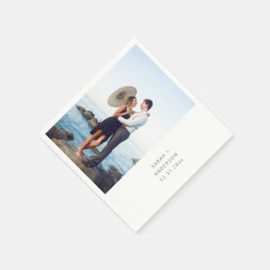 インスタント写真の垂直結婚またはパーティーのナプキン スタンダードカクテルナプキン