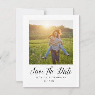 インスタント写真スタイルのSave the Date セーブザデート