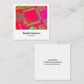 インスタント写真スタイル-カラフル抽象芸術回路 スクエア名刺 (正面/裏面)