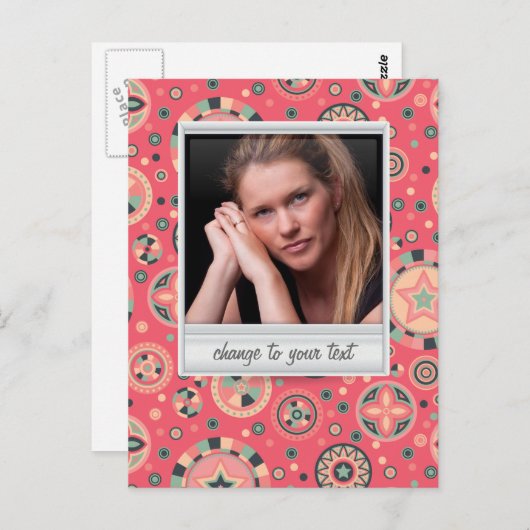 インスタント写真 – 模様付きフォトフレーム ポストカード (正面/裏面)