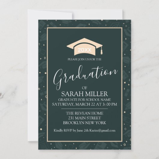 インスタント編集可能な卒業パーティ招待状,おもしろい 招待状 (正面)