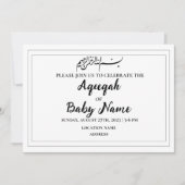 インスタント編集可能ニュートラルAqeeqah招待状カード 招待状 (正面)