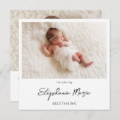 インスタント2枚の写真の誕生のお知らせ3 招待状 (正面/裏面)