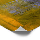 「インスタント」グレーと黄色の抽象芸術アートのポスター ポスター (角)