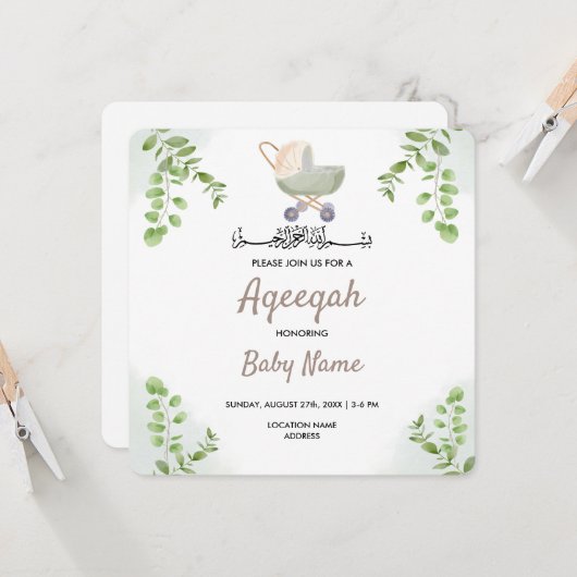 インスタント モダン シック アキーハ  アキカ 招待状カード 招待状 (正面/裏面インサイチュ)