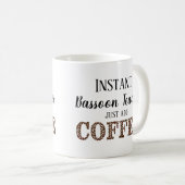 インスタントBassoon先生Just Add Coffee Music コーヒーマグカップ (正面右)