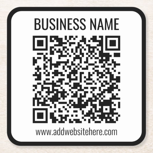 インスタントQRコード（変更するWebサイトのURLを入力） スクエアペーパーコースター (正面)