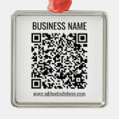 インスタントQRコード(変更するWebサイトのURLを入力) メタルオーナメント (正面)