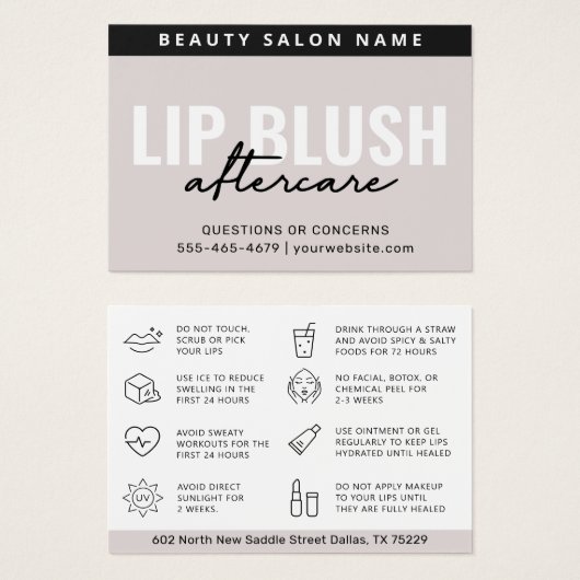 インストラクションカードの後のマイティ気にクリームリップ赤面 (正面&裏面)