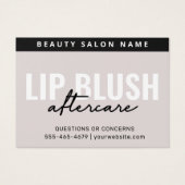 インストラクションカードの後のマイティ気にクリームリップ赤面 (正面)