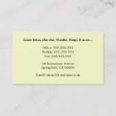 インストラクターの名刺のテンプレートを踊るヴィンテージ 名刺 (裏面)