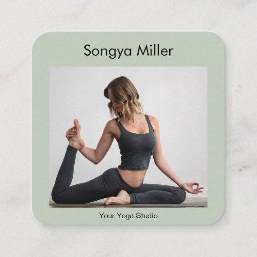 インストラクターカスタムセラピーヨガ スクエア名刺 (正面)