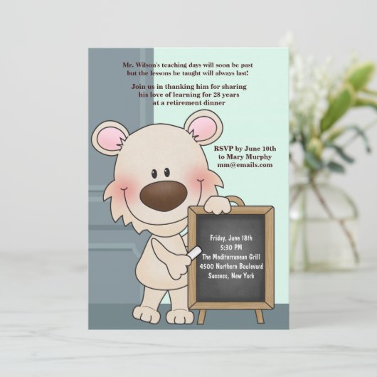 インストラクターハウンド先生の退職招待状 招待状 (スタンド正面)