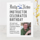 インストラクター誕生日カードをパーソナライズ カード (黄色い花)