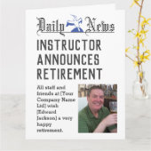 インストラクター退職カードをパーソナライズ カード (黄色い花)