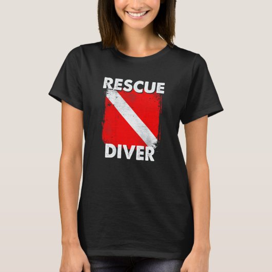 インストラクター、学生、ダイバー向けのスクーバ救助ダイバー Tシャツ (正面)