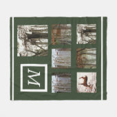 インストール写真カスタムコラージモノグラム フリースブランケット (正面(横))